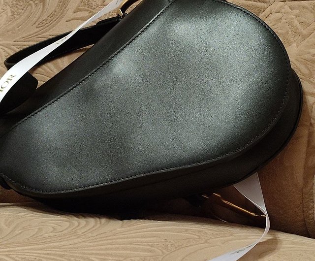 dior saddle bag black leather