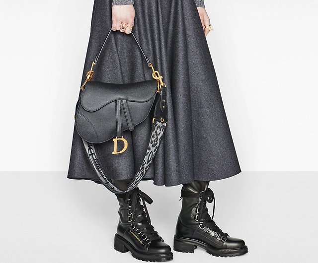 Handbag Christian Dior Saddle Bag Black goat smooth leather 100
