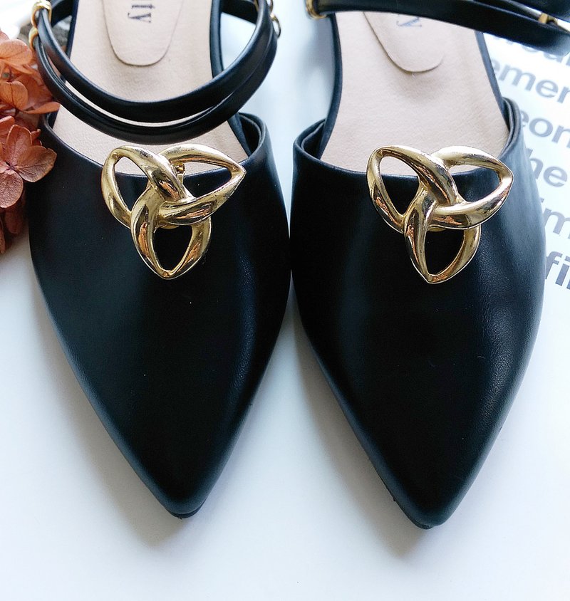 【西洋古董飾品 】金色調 摩登 簡約風格  鞋夾 shoe clips - 其他 - 其他金屬 金色