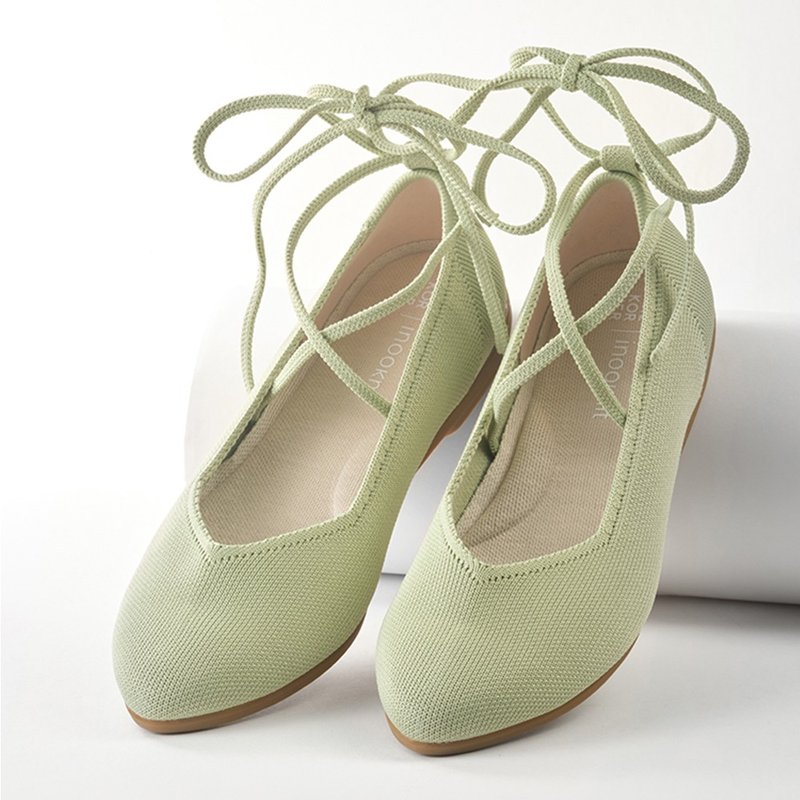 The Gardener Flats Meadow Green - Sandals - Polyester Green