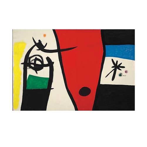 LIGHTO 光印樣 【藝術掛畫】 Joan Miro 米羅 -- 夜裡的女人與鳥的聲音