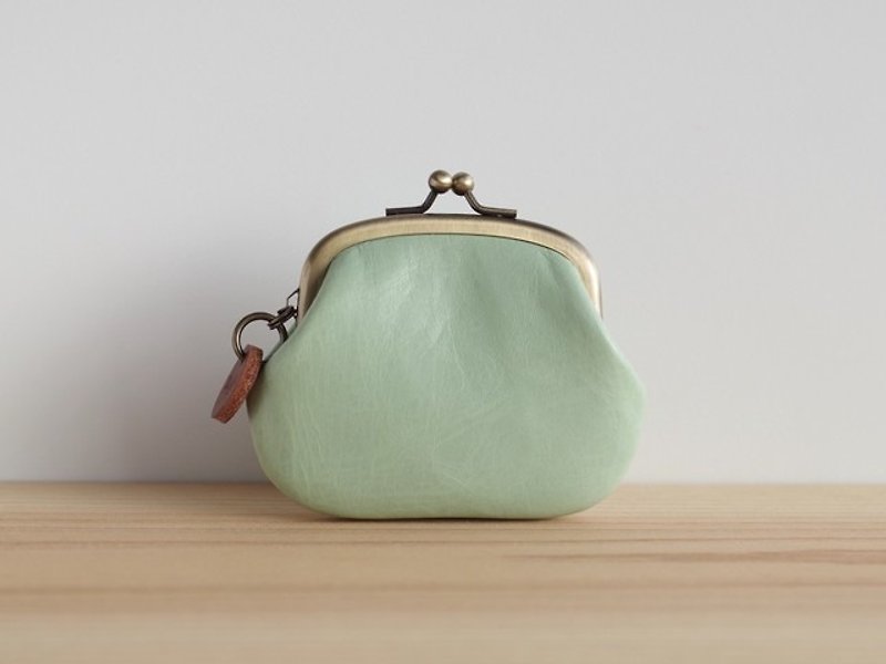 Leather purse mint green - กระเป๋าใส่เหรียญ - หนังแท้ สีเขียว