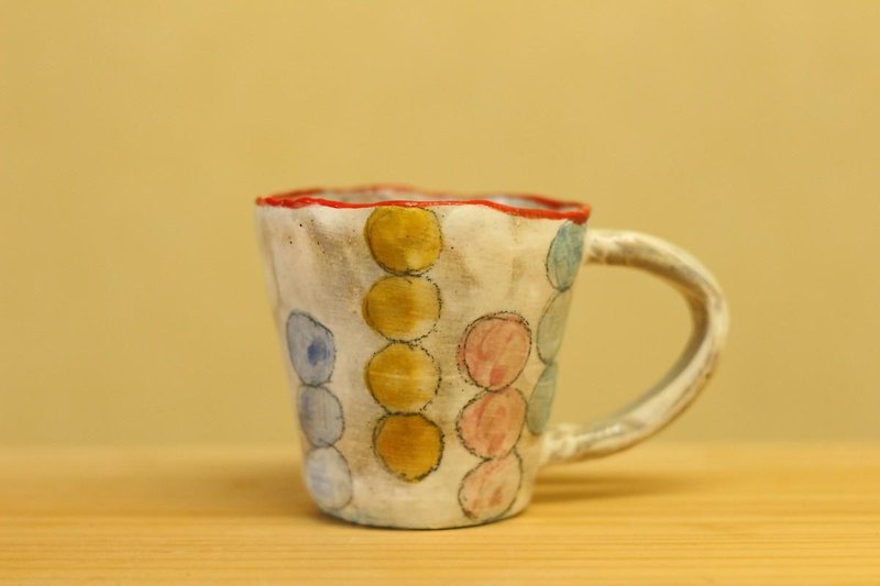 Cup of pulverized hand cup colorful dots. - Mugs - Pottery 