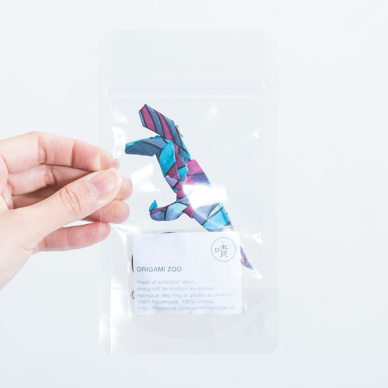 \花ティラノサウルス/グループ_ブルー紫の折り紙飾り - ネックレス - その他の素材 パープル