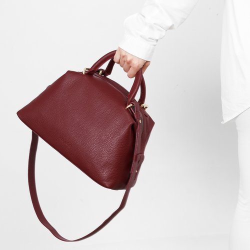 AL&CO Leather Handbags and Crossbody bags in Aubergine (Mini Karen) 真皮手袋 真皮