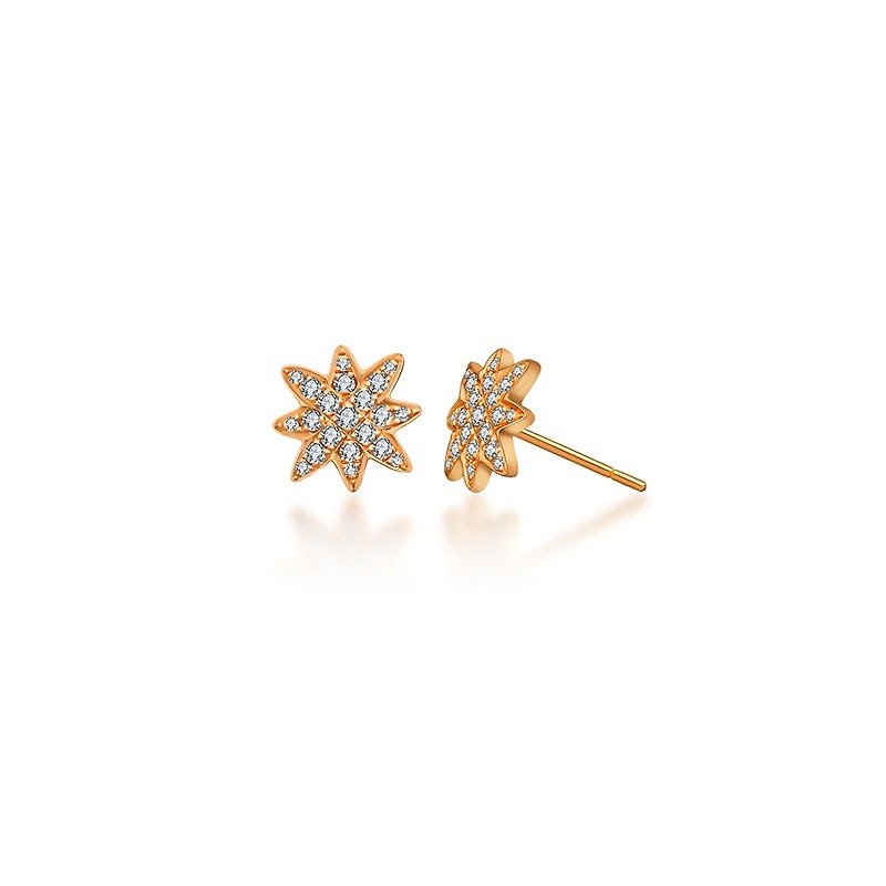 Star Diamond Earring - Earrings & Clip-ons - Gemstone Orange