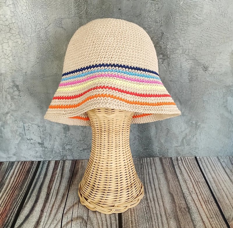 knitted rope hat, bucket hat - Hats & Caps - Cotton & Hemp 
