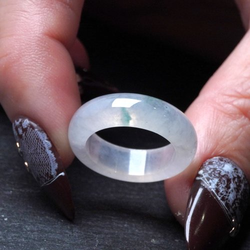 瓔珞珠寶盒 E.L.Jewelry Box 冰種飄花翡翠戒指戒圈 | 國際10圍 | 天然緬甸玉翡翠A貨 | 送禮