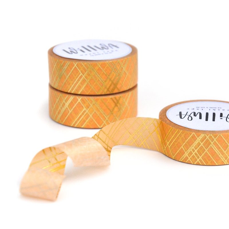 Sophisticated Lines Gold Foil Washi Tape 15mmx10m - Elegant geometric pattern - Washi Tape - Paper Gold