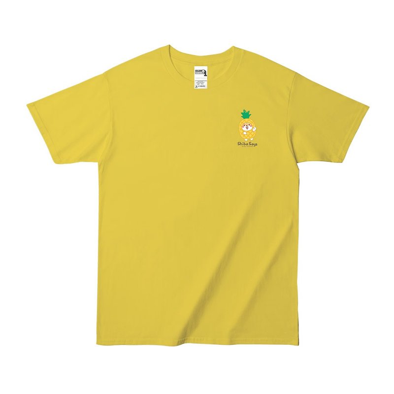 (Pre-Order) Chai Quotations X Gildan Co-branded Asian Standard Combed Thick Neutral T-shirt HA00 Pineapple - Men's T-Shirts & Tops - Cotton & Hemp 