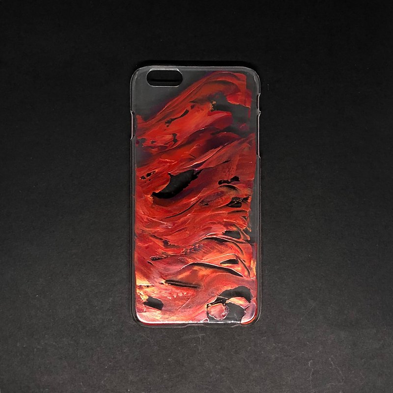 Acrylic 手繪抽象藝術手機殼 | iPhone 7/8+ | Red Chill - 手機殼/手機套 - 壓克力 紅色