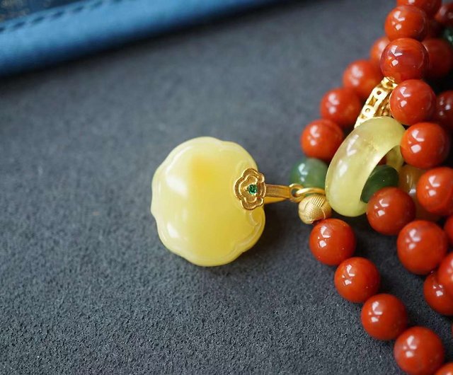Jade Bead with South Red Agate Chanting Beads (6.3mm)