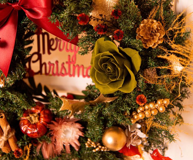 クリスマスガーランド プリザーブドフラワー クリスマスリース