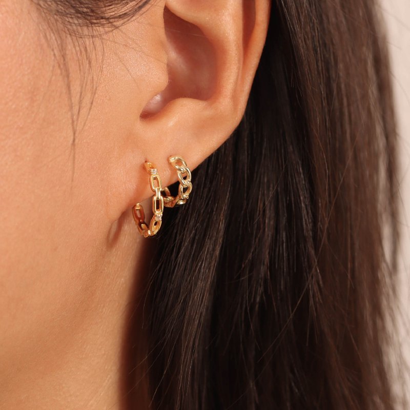 Statement Earrings, Clip On Earrings, Hoop Earrings, Gold Hoop Earrings - ต่างหู - เงิน สีทอง