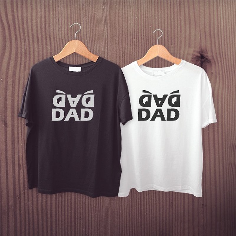 寵爹地DAD反光衣 - 男裝 - Tシャツ メンズ - コットン・麻 ブラック