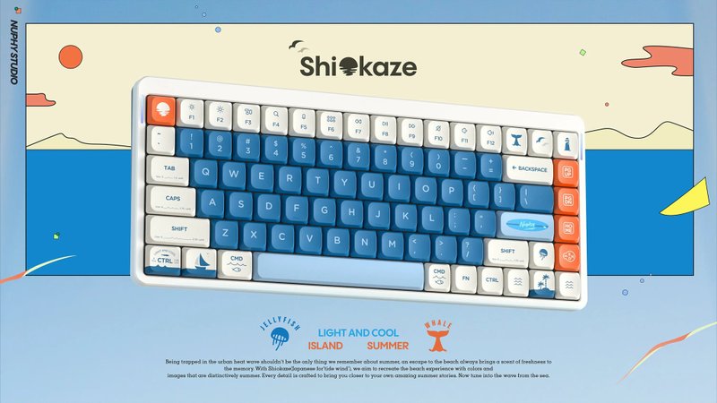 Nuphy sea breeze keycap nSA highly sublimated PBT material low shaft adapts to Air series full size - Computer Accessories - Other Materials Blue