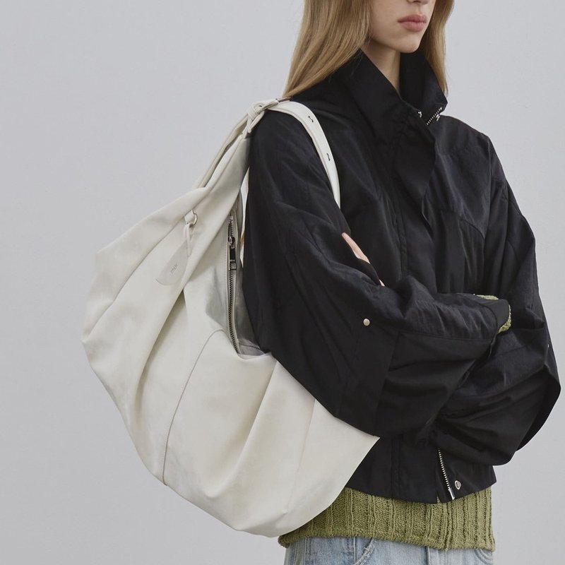 韓國製 MUR Romi hobo bag 手袋/單肩包/上肩袋/手提袋 Cream - 側背包/斜背包 - 環保材質 