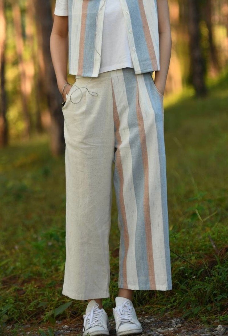 Straight leg pants - 女上衣/長袖上衣 - 亞麻 