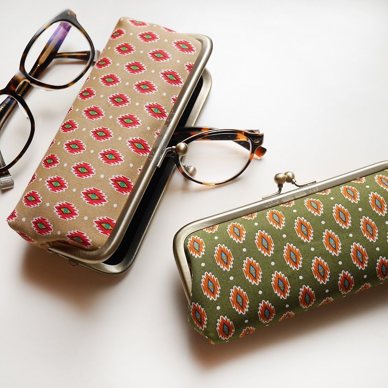 Teli & Little Swallow Glasses Gold Bag / Pencil Case / Cosmetic Bag [Made in Taiwan] - Toiletry Bags & Pouches - Other Metals Green