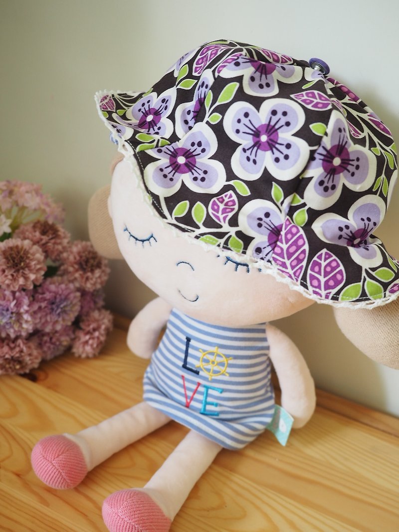 Handmade Hat - Bibs - Cotton & Hemp Purple