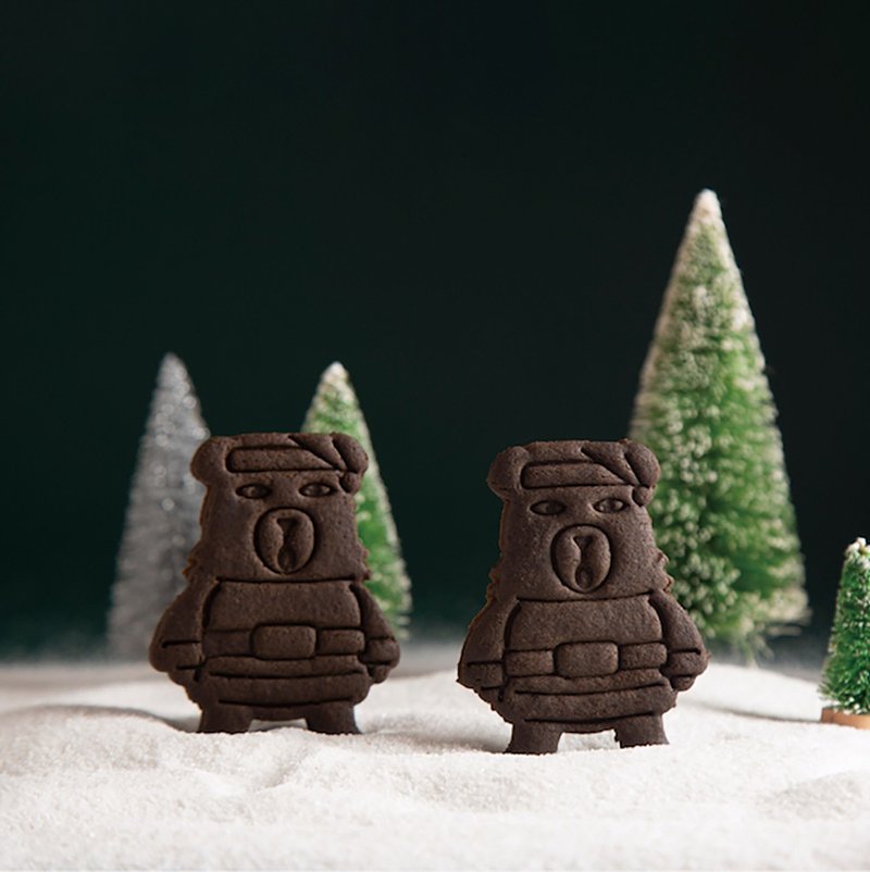 Christmas [Guo Yuanyi] Oh Bear Cookies-Chocolate 12pcs (lacto-ovo vegetarian) - Handmade Cookies - Fresh Ingredients Brown