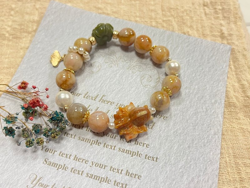 l Autumn l Alxa natural crystal ore bracelet - Bracelets - Jade Orange