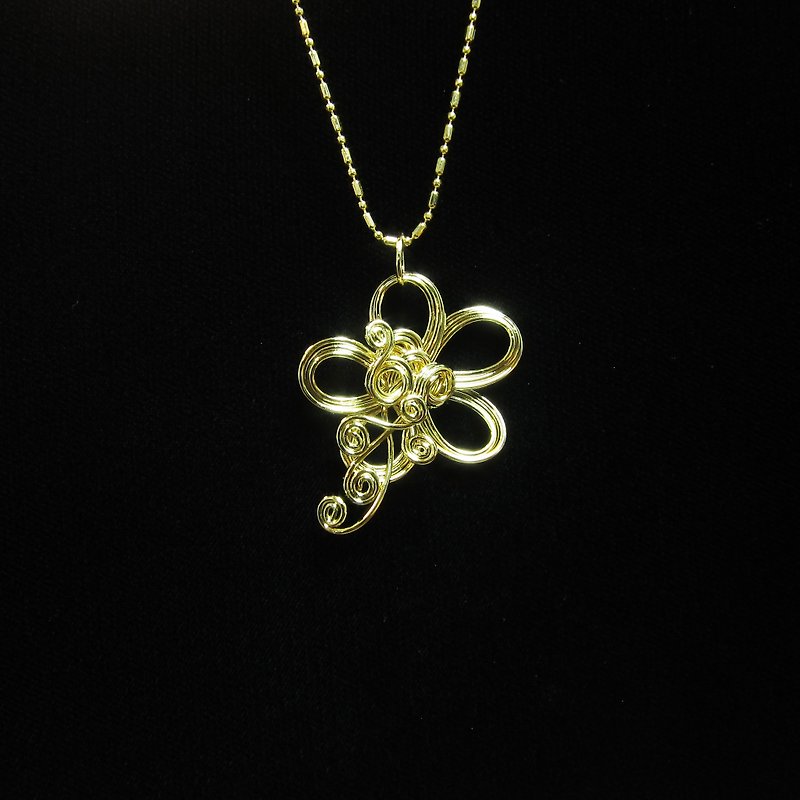 Winwing Metal Wire Woven Necklace-【Three-line Tung Flower】 - Necklaces - Other Metals 