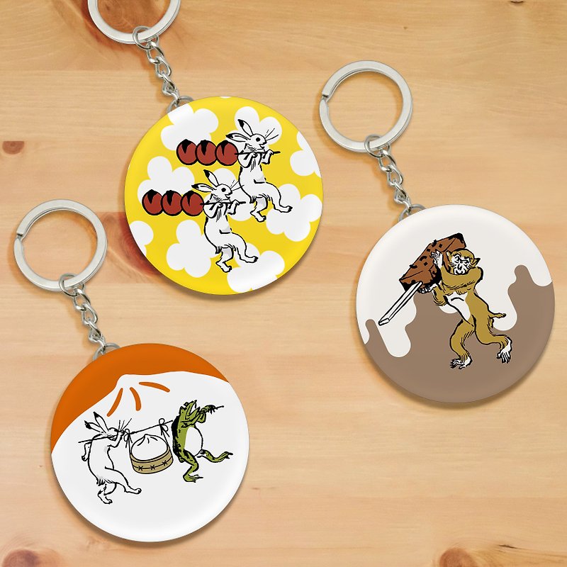 Paintings of Birds and Animals - Bottle Opener Keychain - 3 Ancient Japanese Takayamaji Comics - Keychains - Other Metals 