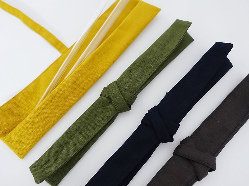 Straw storage bag cutlery bag chopsticks cover - อื่นๆ - ผ้าฝ้าย/ผ้าลินิน หลากหลายสี