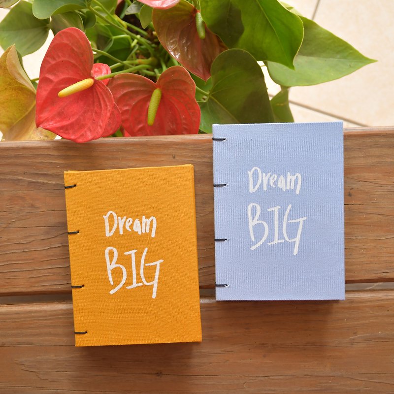 Dream BIG | Hand-made drawing book - สมุดบันทึก/สมุดปฏิทิน - ผ้าฝ้าย/ผ้าลินิน สีเหลือง