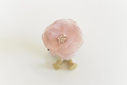 alma-handmade 花朵髮圈-粉紅色