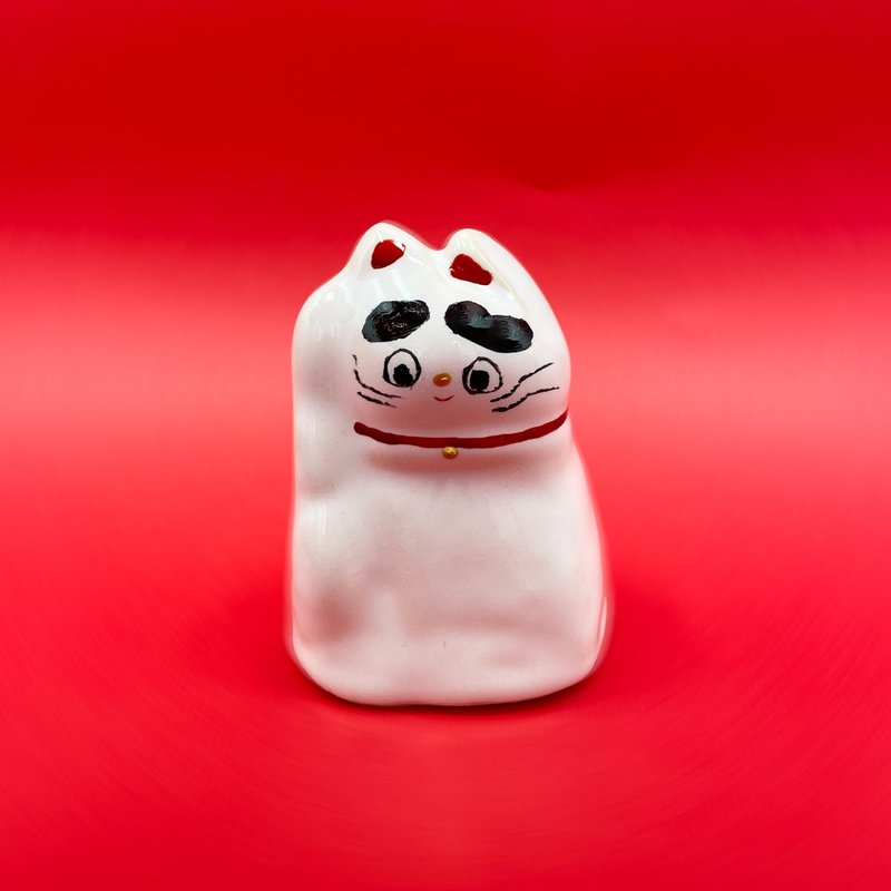 街頭開運招財貓_mi-mi-mauh-mauh咪咪貓貓系列_#017 - 擺飾/家飾品 - 陶 白色
