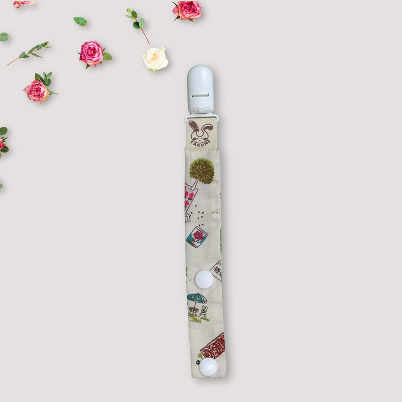 Pacifier Chain-Illustration Garden - ขวดนม/จุกนม - ผ้าฝ้าย/ผ้าลินิน ขาว