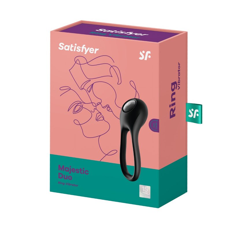德國Satisfyer Majestic Duo 男士精力大環 - 情趣用品 - 矽膠 