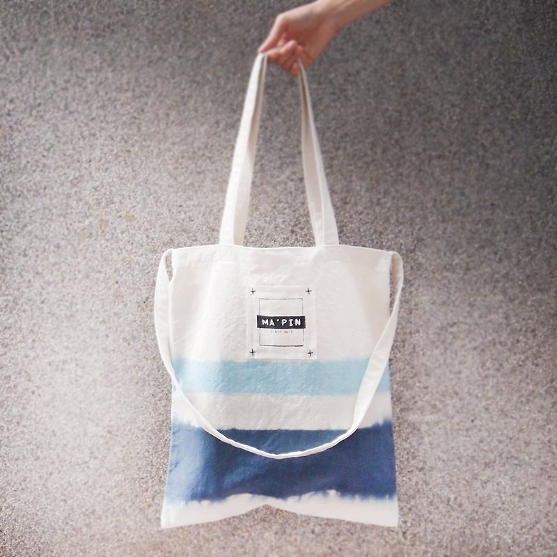 Ma'pin three generations of new Tote new series of light blue X possession of blue / long + short strap cotton canvas hand Duo Tuo Tu - Messenger Bags & Sling Bags - Cotton & Hemp Blue