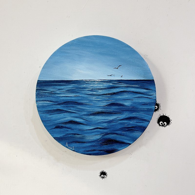 Tranquil Ocean Acrylic Painting Painting Course DIY No painting foundation to learn - วาดภาพ/ศิลปะการเขียน - ผ้าฝ้าย/ผ้าลินิน 