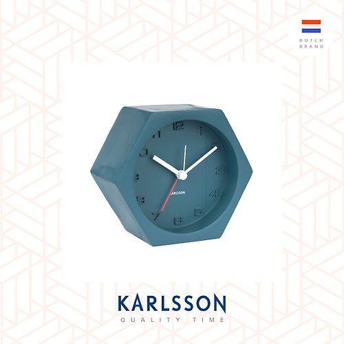 Ur Lifestyle Karlsson 六角形水泥鬧鐘藍色, Design by Boxtel Buijs