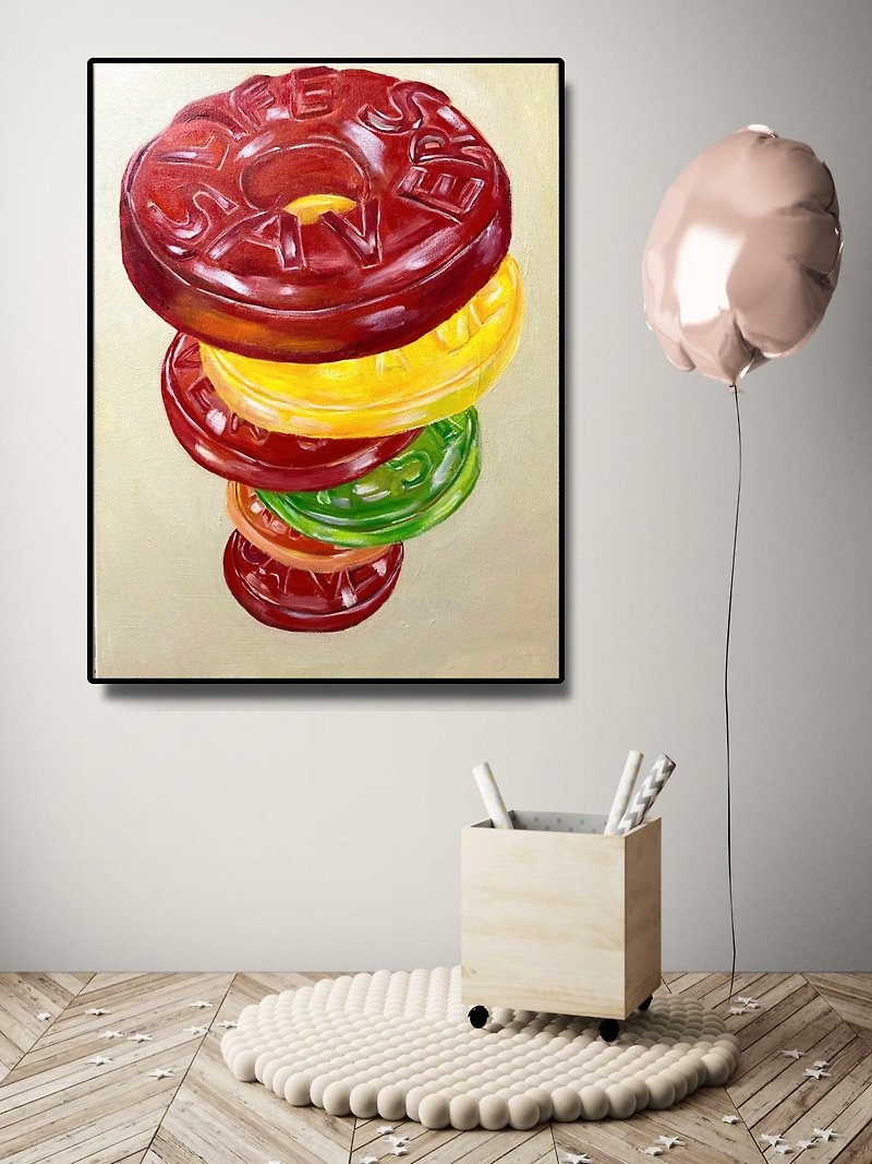 Sweets Original Painting Hand-Painted Art Candy Painting 甜甜圈