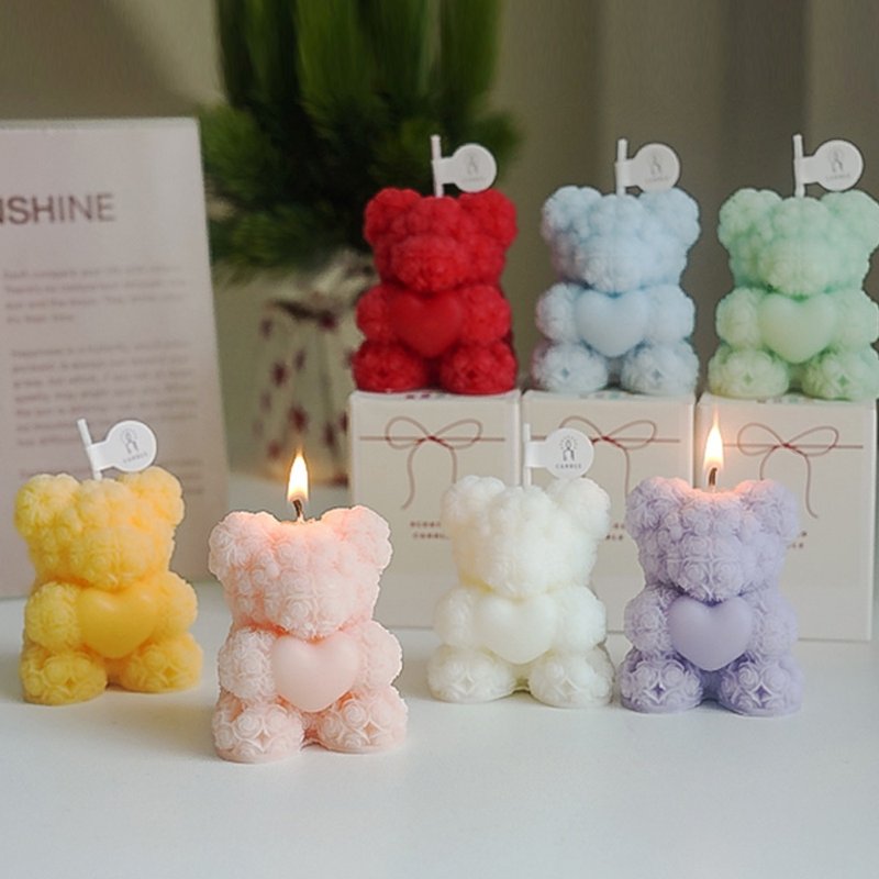 AMARA 心靈熊蠟燭 儀式感 生日 情人節 聖誕節 - 香氛蠟燭/燭台 - 其他材質 多色