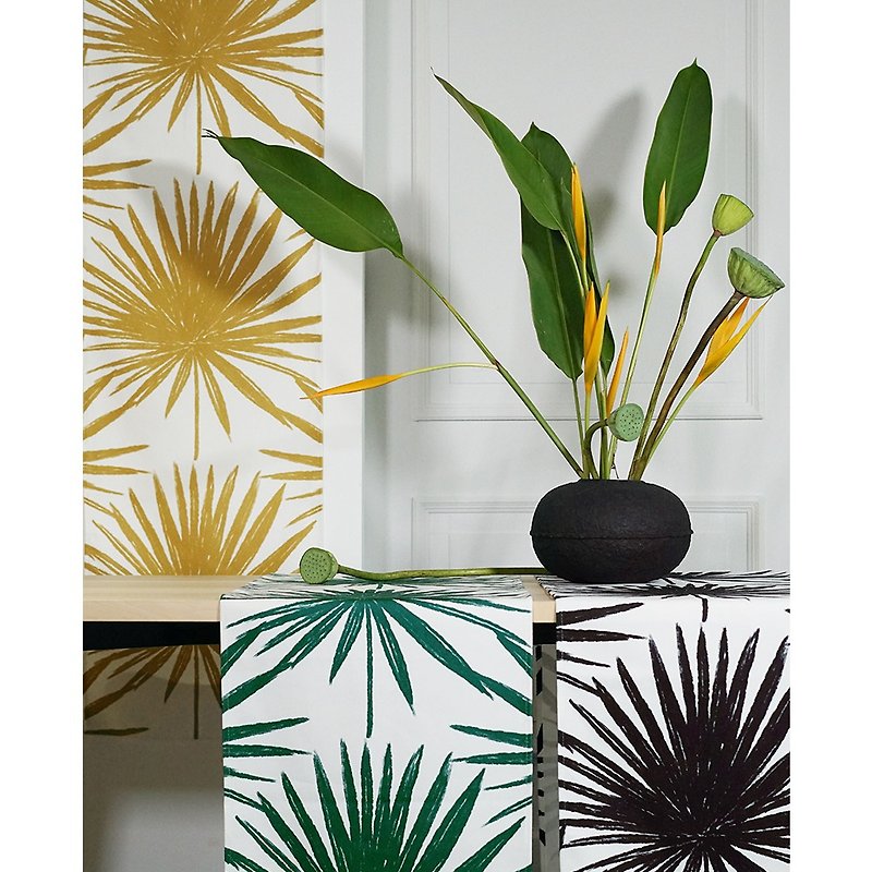 Draft independent design Nordic minimalist homestay holiday palm sunflower table runner TV cabinet cover cloth customizable table runner - ผ้ารองโต๊ะ/ของตกแต่ง - เส้นใยสังเคราะห์ หลากหลายสี