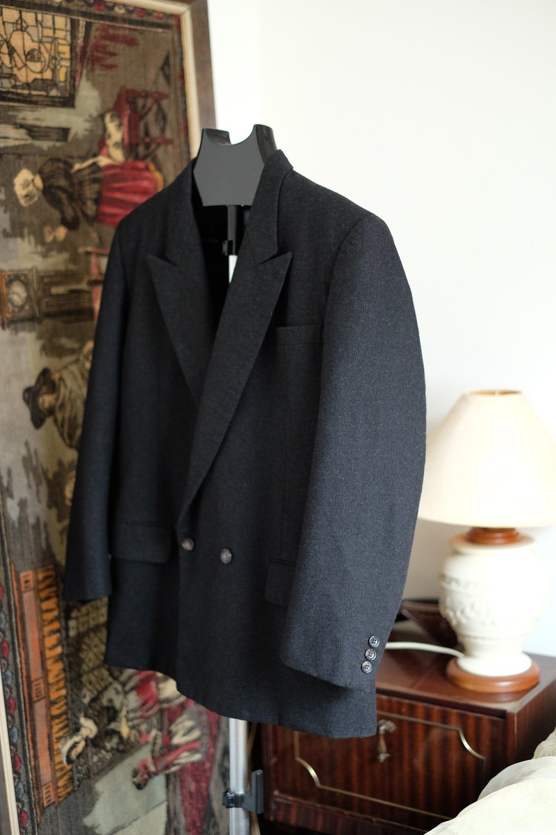 Rare Vintage Comme Des Garcons Homme Blazer - เสื้อสูทผู้ชาย - ผ้าฝ้าย/ผ้าลินิน สีดำ