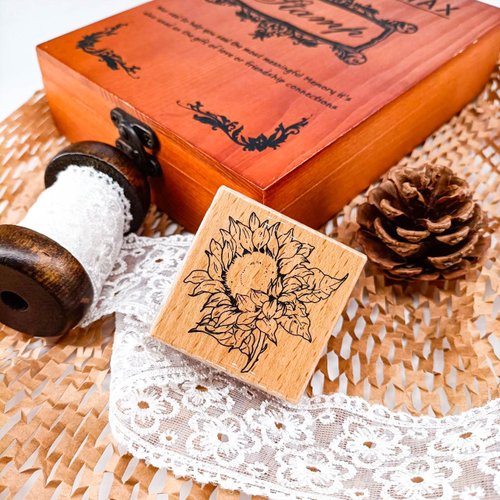 三艾藝 3ie333 3E105 花系列F/ Flower series.F/櫸木印章 Wood Rubber Stamp
