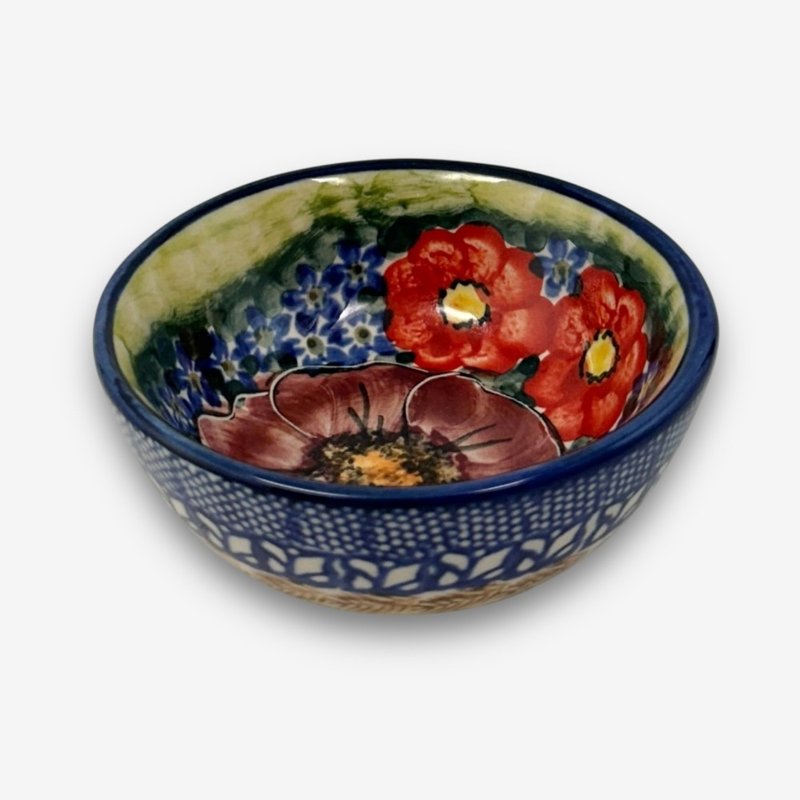 波蘭手繪手工陶-醬料碗 9cm 雅紅之宴系列 - 碗 - 陶 紅色