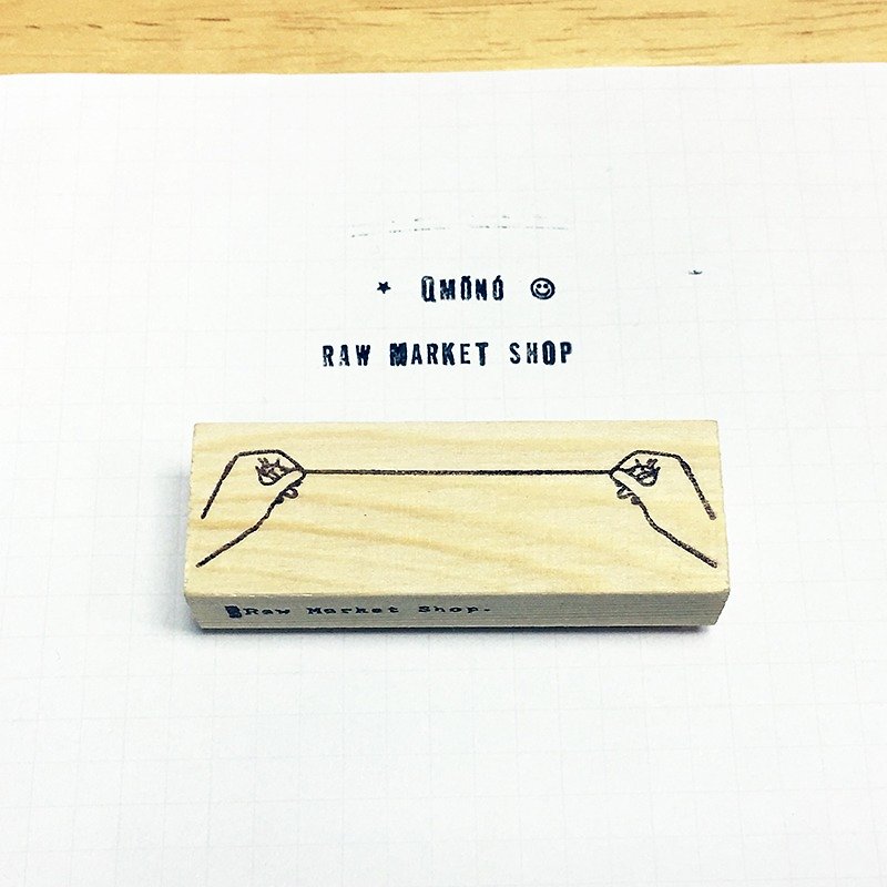 Raw Market Shop Wooden Stamp【Hands No.135】 - Stamps & Stamp Pads - Wood Khaki