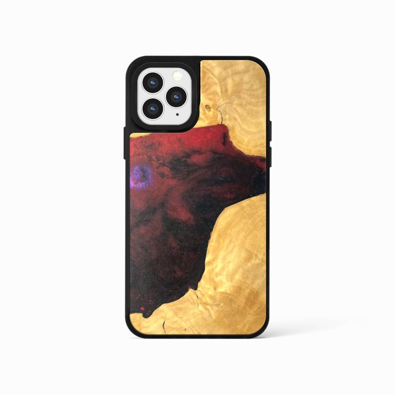 iPhone16ProMax epoxy wooden resin phone case - Devour - Phone Cases - Wood Multicolor