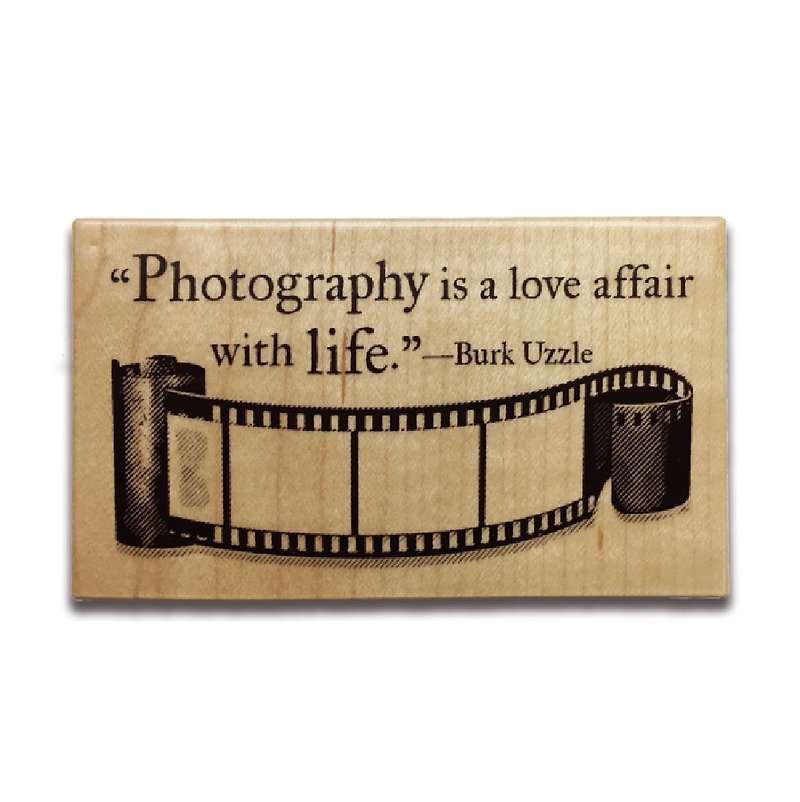 KEEP A NOTEBOOK Wooden Rubber Stamp CKN-032C_Photography Life - ตราปั๊ม/สแตมป์/หมึก - ไม้ สีกากี