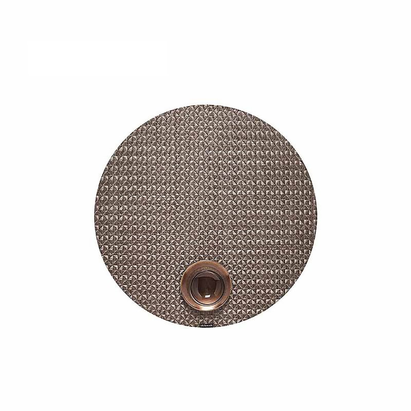 Yarn Woven Series Origami Round Placemat-38CM-Cocoa Brown - Place Mats & Dining Décor - Plastic Brown