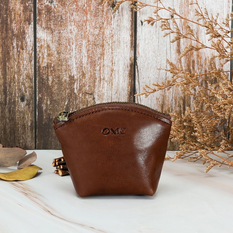 Italian vegetable tanned leather small ingot cowhide coin purse - กระเป๋าใส่เหรียญ - หนังแท้ 