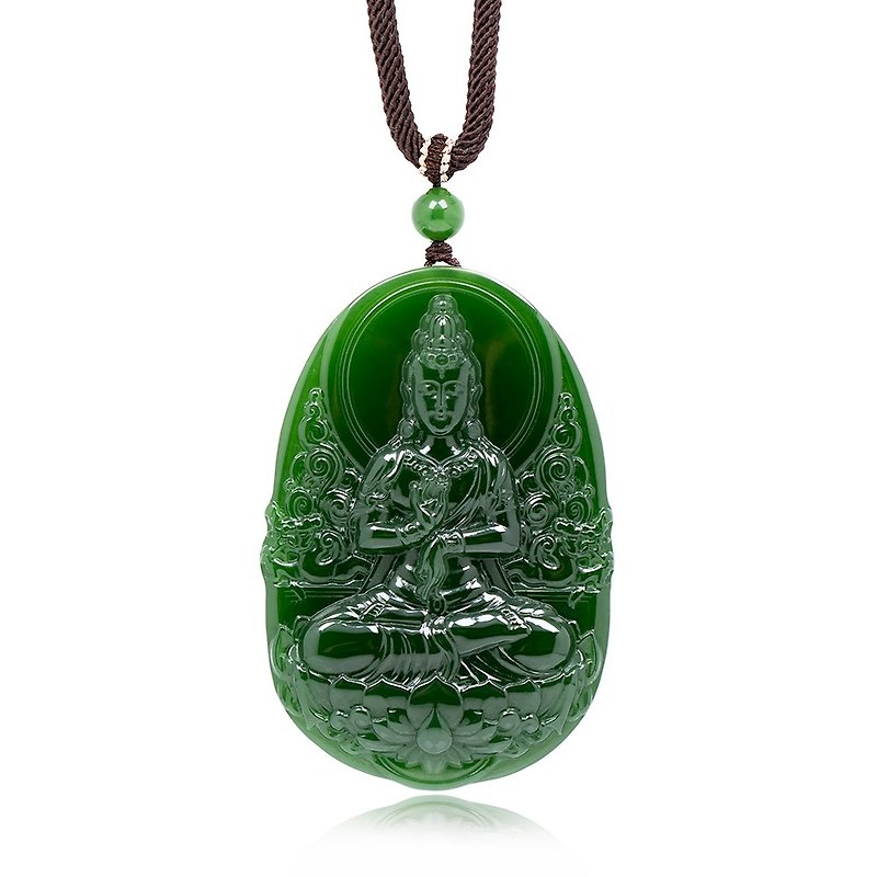 Nephrite Jade Pendant Top Grade Old Mine Guanyin Carvings Adjustable Traditional