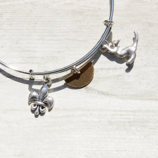 /フォレストシリーズ/遊び心のあるシルバーデザインバングルブレスレットブレスレット-かわいい猫遊び
